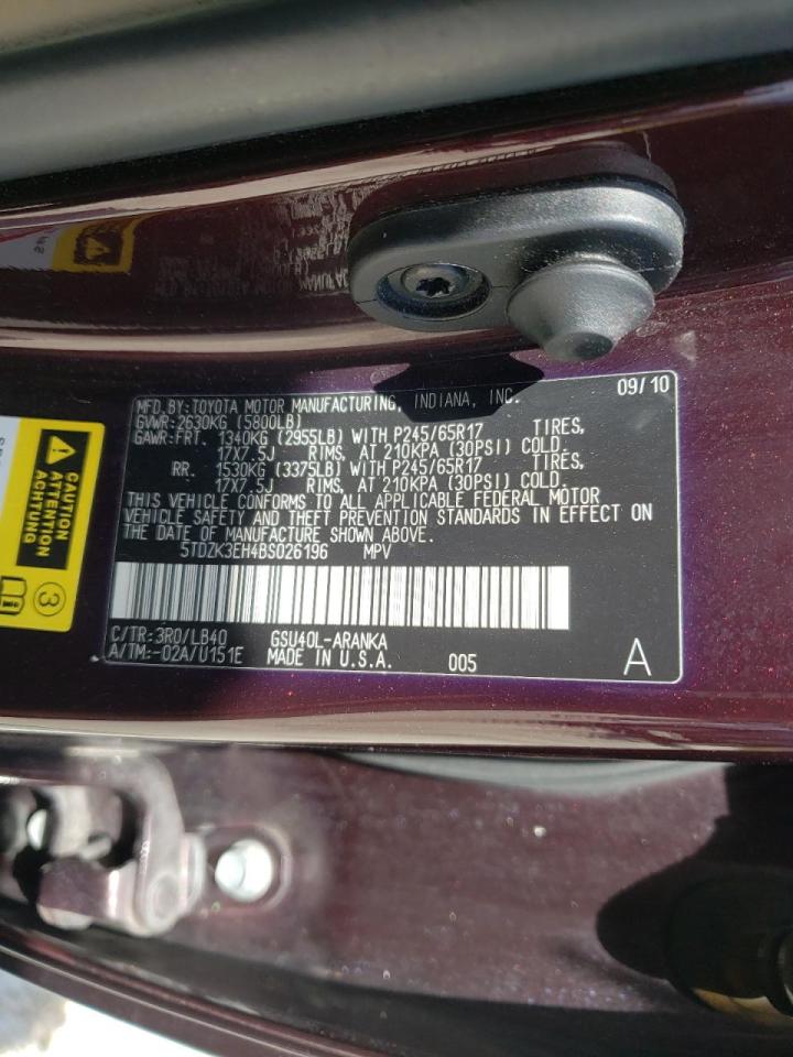 Photo 10 from auction – 2011 TOYOTA HIGHLANDER with VIN 5TDZK3EH4BS026196