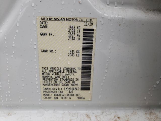 Photo 10 from auction – 2020 NISSAN ALTIMA SR with VIN 1N4BL4CV1LC199082