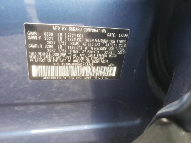 Photo 10 from auction – 2021 SUBARU ASCENT LIM with VIN 4S4WMAPD9M3428288