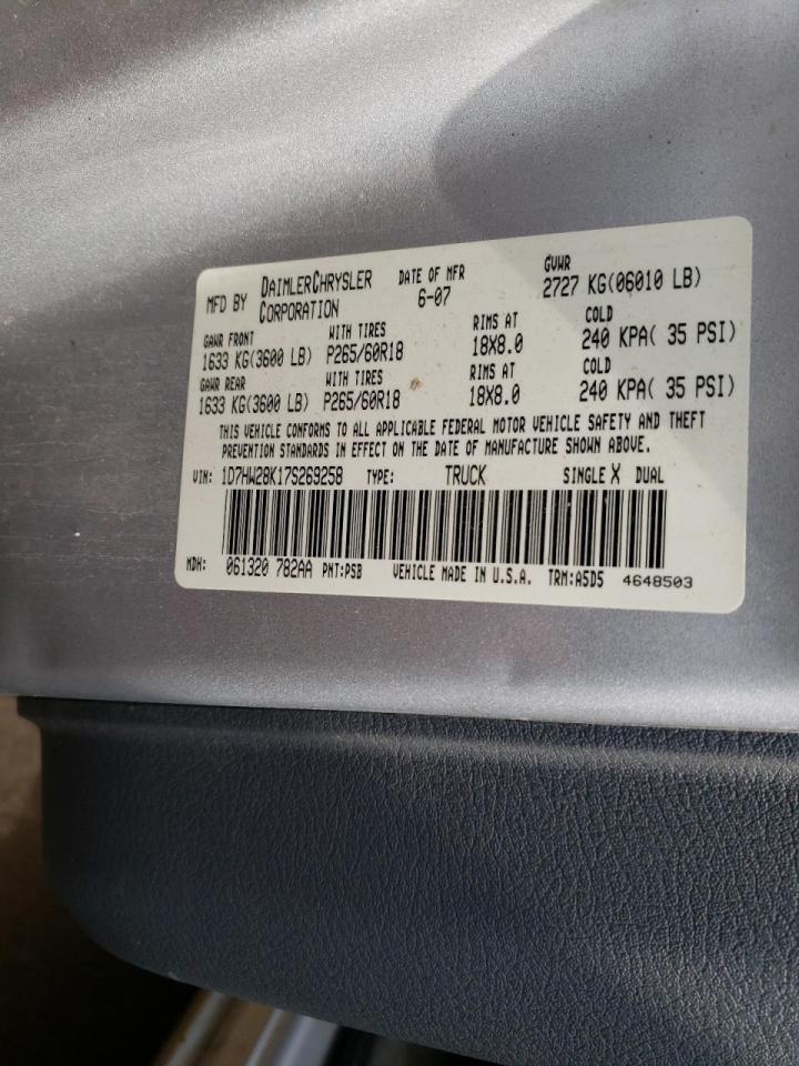 Photo 10 from auction – 2007 DODGE DAKOTA QUA with VIN 1D7HW28K17S269258