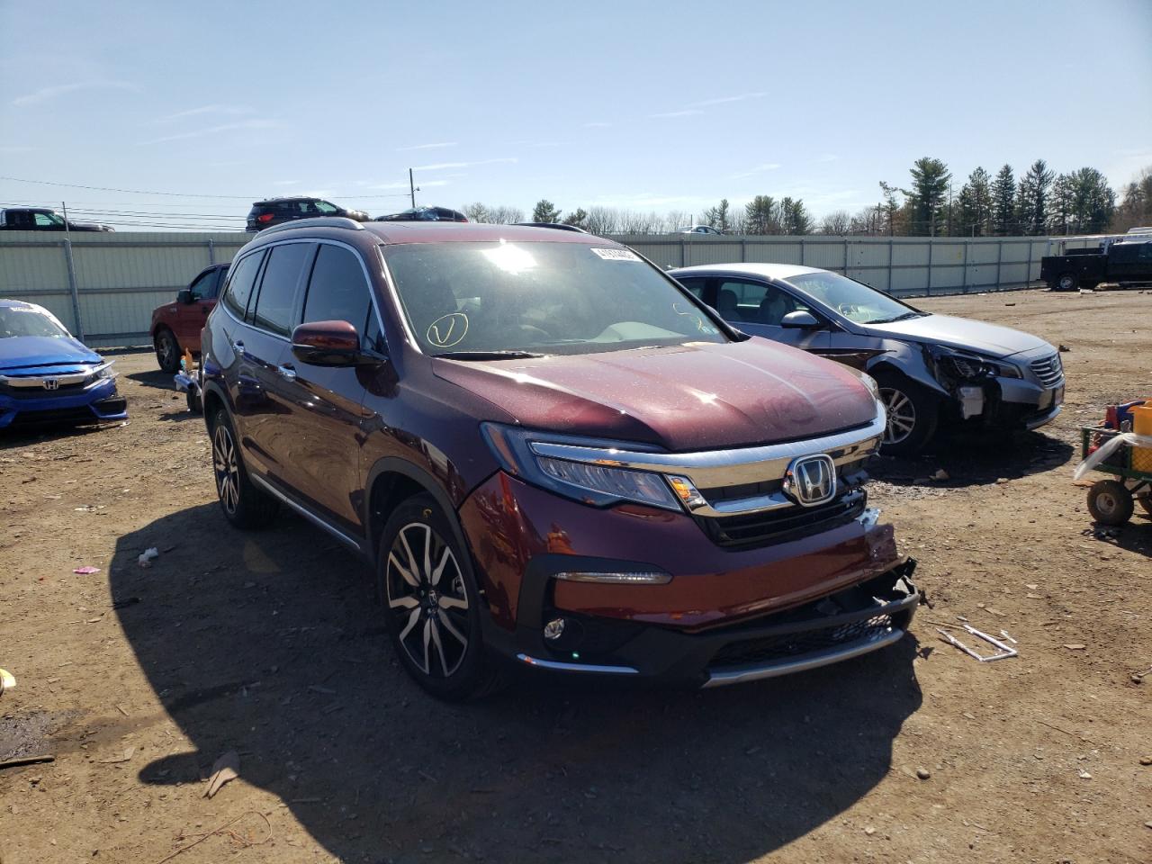 Photo 1 from auction – 2020 HONDA PILOT TOUR with VIN 5FNYF6H92LB043414