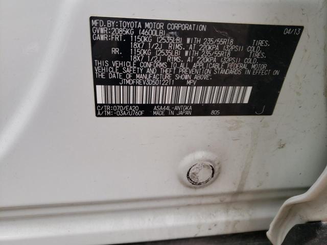 Photo 10 from auction – 2013 TOYOTA RAV4 LIMIT with VIN JTMDFREV3D5012211