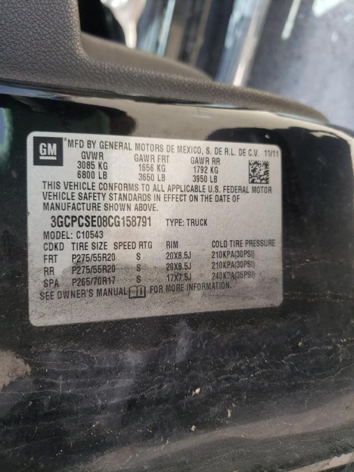 Photo 10 from auction – 2012 CHEVROLET SILVERADO with VIN 3GCPCSE08CG158791