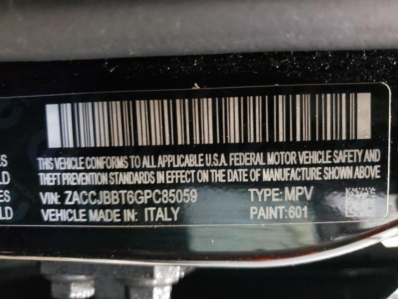 Photo 10 from auction – 2016 JEEP RENEGADE L with VIN ZACCJBBT6GPC85059