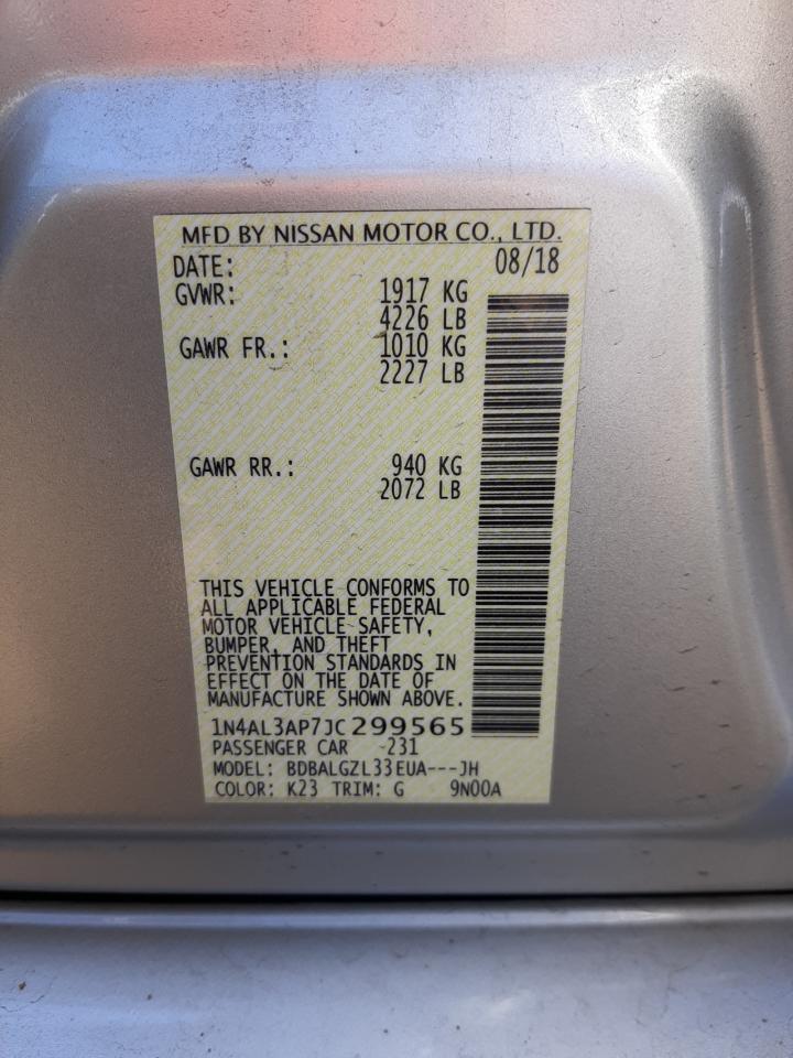 Photo 10 from auction – 2018 NISSAN ALTIMA 2.5 with VIN 1N4AL3AP7JC299565