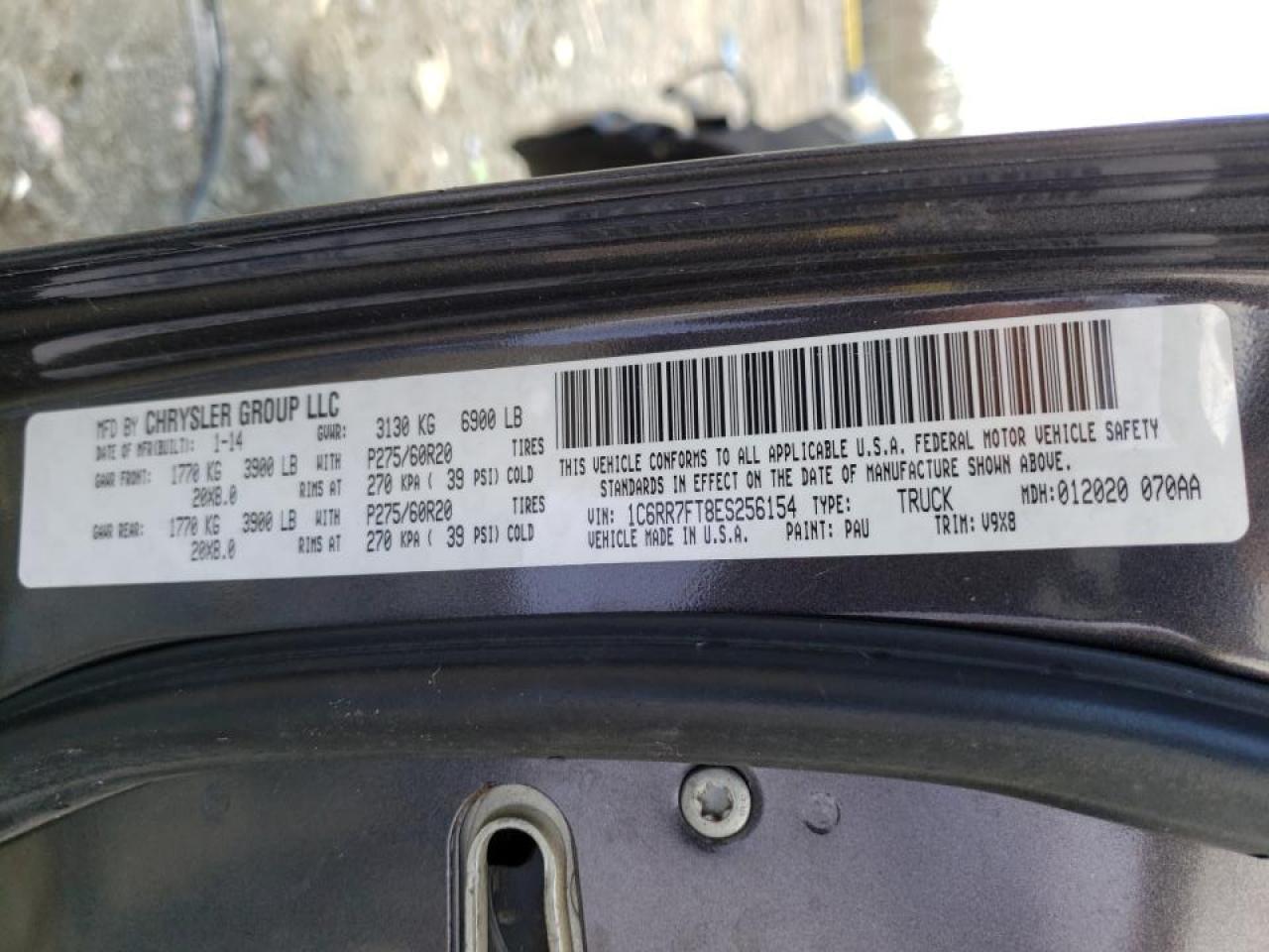 Photo 10 from auction – 2014 RAM 1500 ST with VIN 1C6RR7FT8ES256154