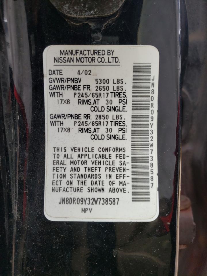 Photo 10 from auction – 2002 NISSAN PATHFINDER with VIN JN8DR09Y32W738587