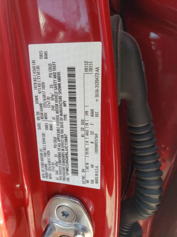 Photo 10 from auction – 2020 FORD ESCAPE SE with VIN 1FMCU0G69LUC13887