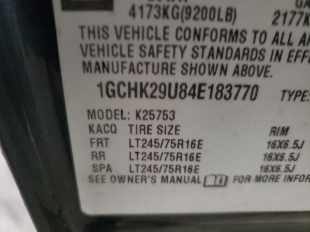 Photo 10 from auction – 2004 CHEVROLET SILVERADO with VIN 1GCHK29U84E183770
