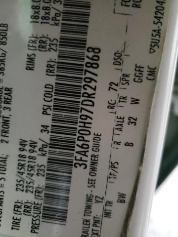 FORD FUSION SE 2013 with VIN 3FA6P0H97DR297868 - Photo from auction