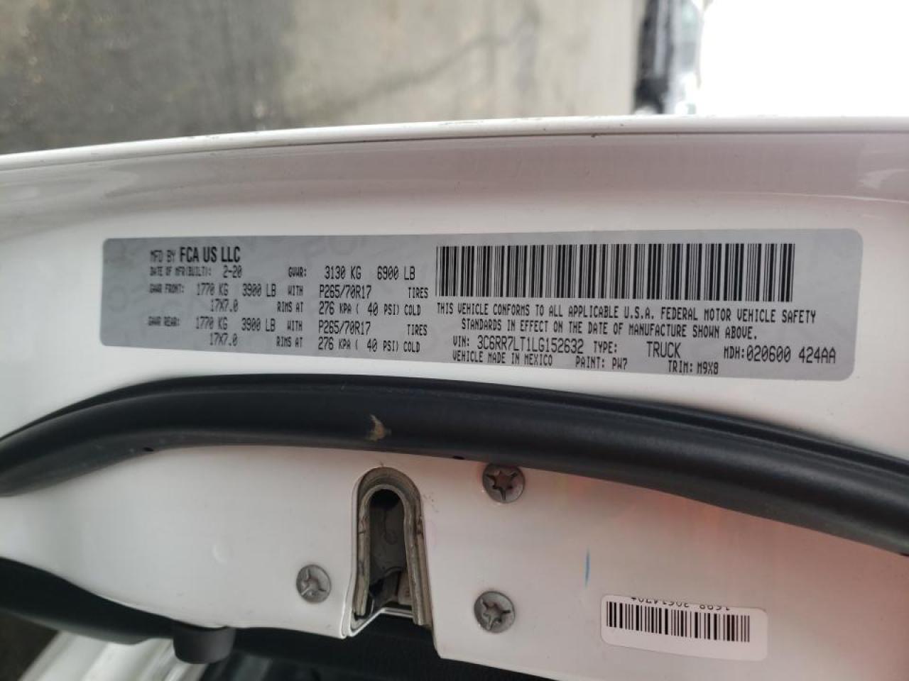 Photo 10 from auction – 2020 RAM 1500 CLASS with VIN 3C6RR7LT1LG152632