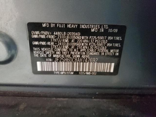 Photo 10 from auction – 2010 SUBARU FORESTER 2 with VIN JF2SH6DC8AH742692