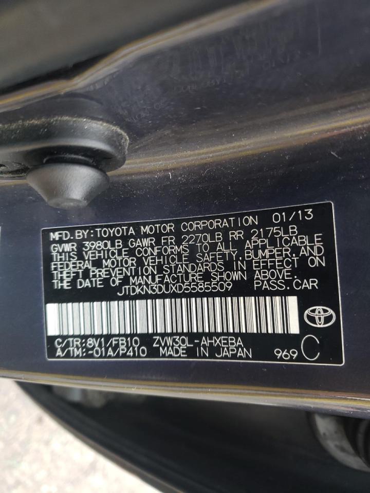 Photo 10 from auction – 2013 TOYOTA PRIUS with VIN JTDKN3DUXD5585509