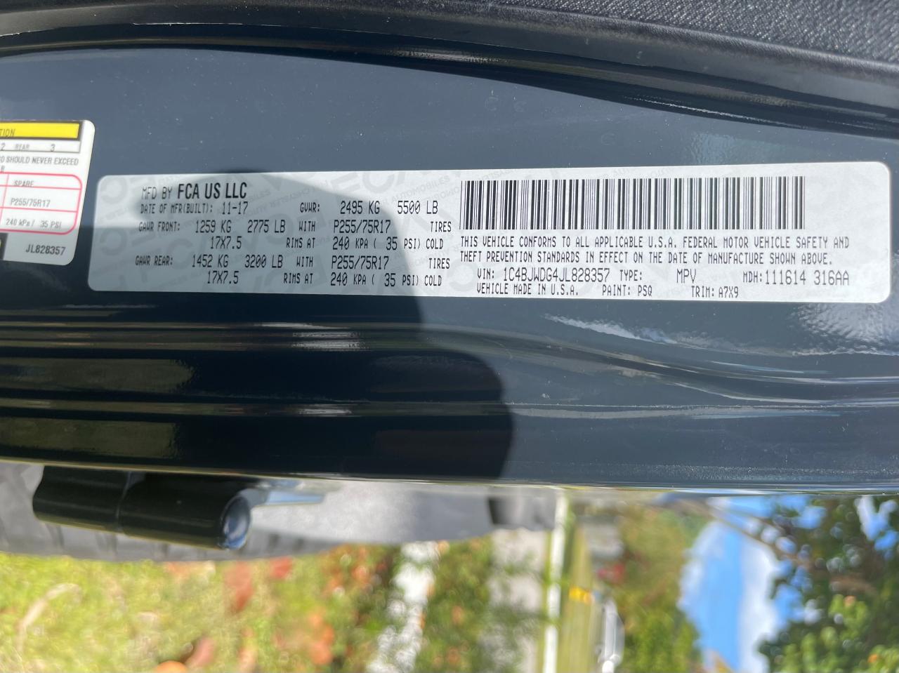 Photo 10 from auction – 2018 JEEP WRANGLER U with VIN 1C4BJWDG4JL828357
