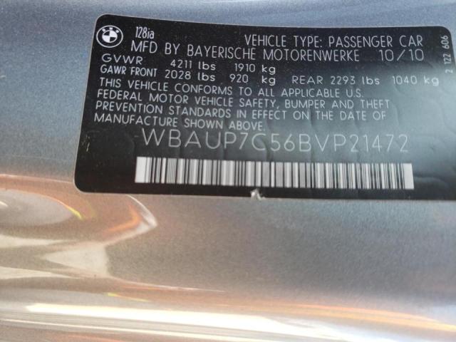 Photo 6 from auction – 2011 BMW 128 I with VIN WBAUP7C56BVP21472