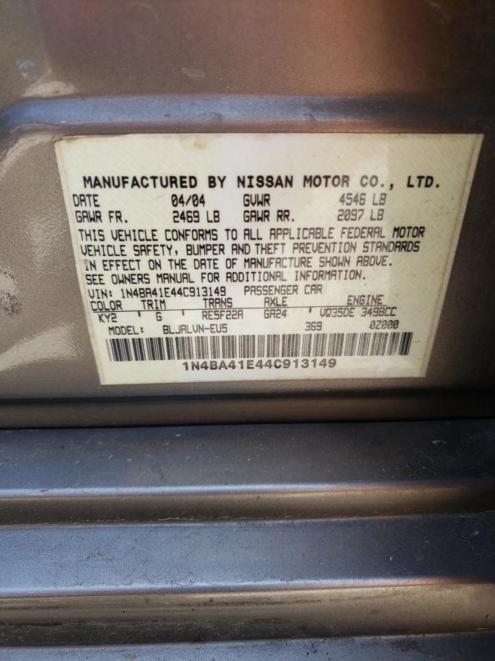 Photo 10 from auction – 2004 NISSAN MAXIMA SE with VIN 1N4BA41E44C913149