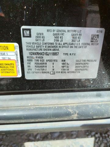 CHEVROLET TRAVERSE L 2016 with VIN 1GNKRHKD1GJ118857 - Photo from auction