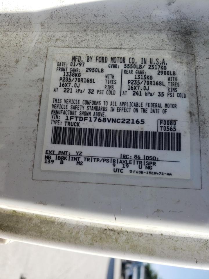 Photo 10 from auction – 1997 FORD F150 with VIN 1FTDF1768VNC22165