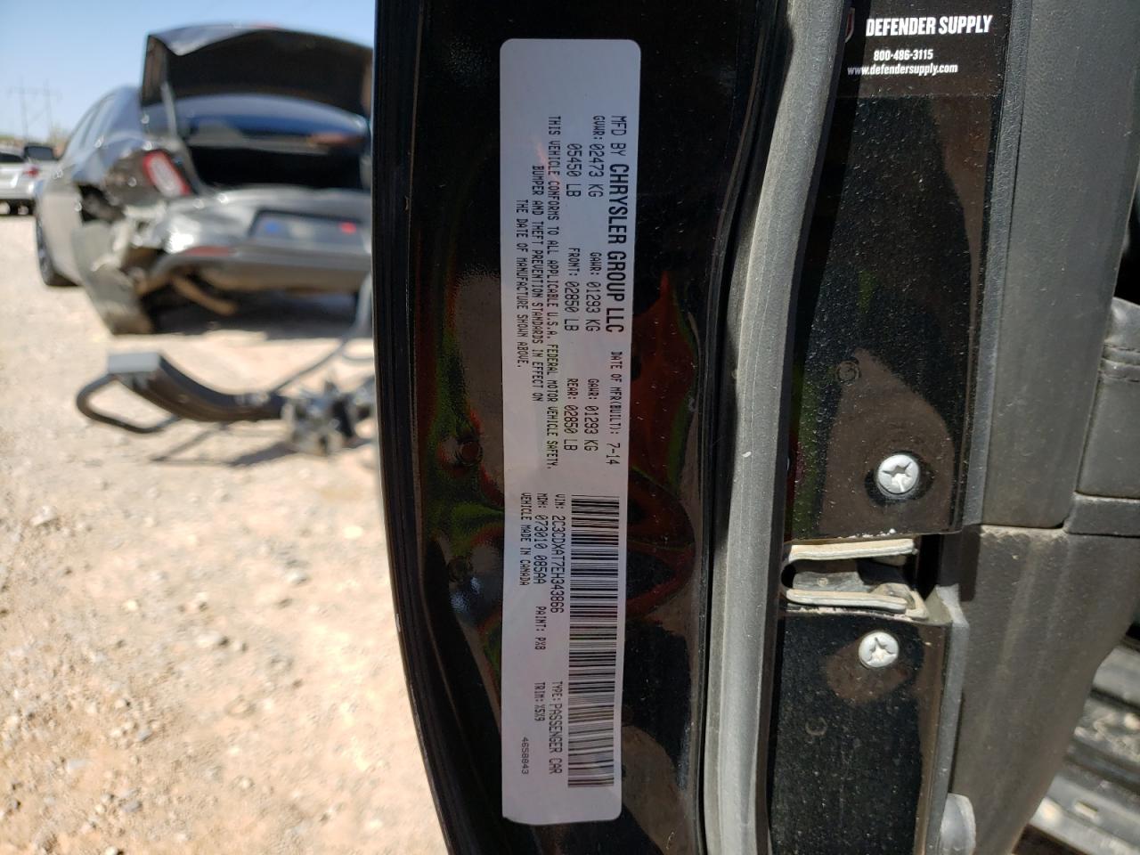 Photo 10 from auction – 2014 DODGE CHARGER PO with VIN 2C3CDXAT7EH343866