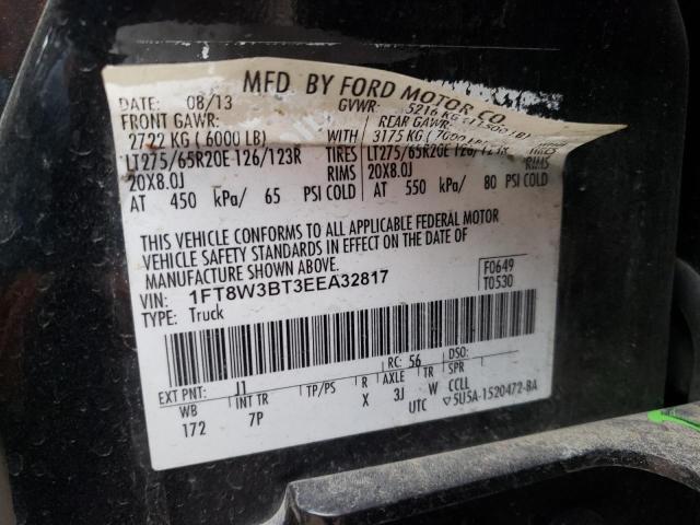 FORD F350 SUPER 2014 with VIN 1FT8W3BT3EEA32817 - Photo from auction