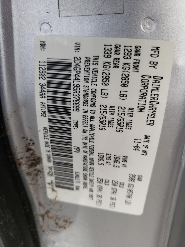 Photo 10 from auction – 2005 DODGE GRAND CARA with VIN 2D4GP44L95R376699