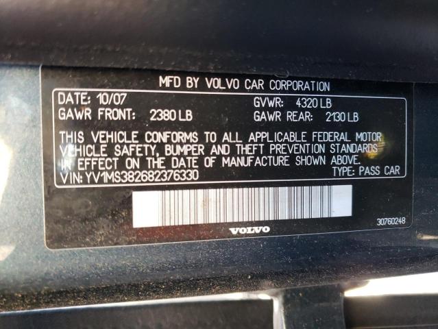 Photo 10 from auction – 2008 VOLVO S40 2.4I with VIN YV1MS382682376330