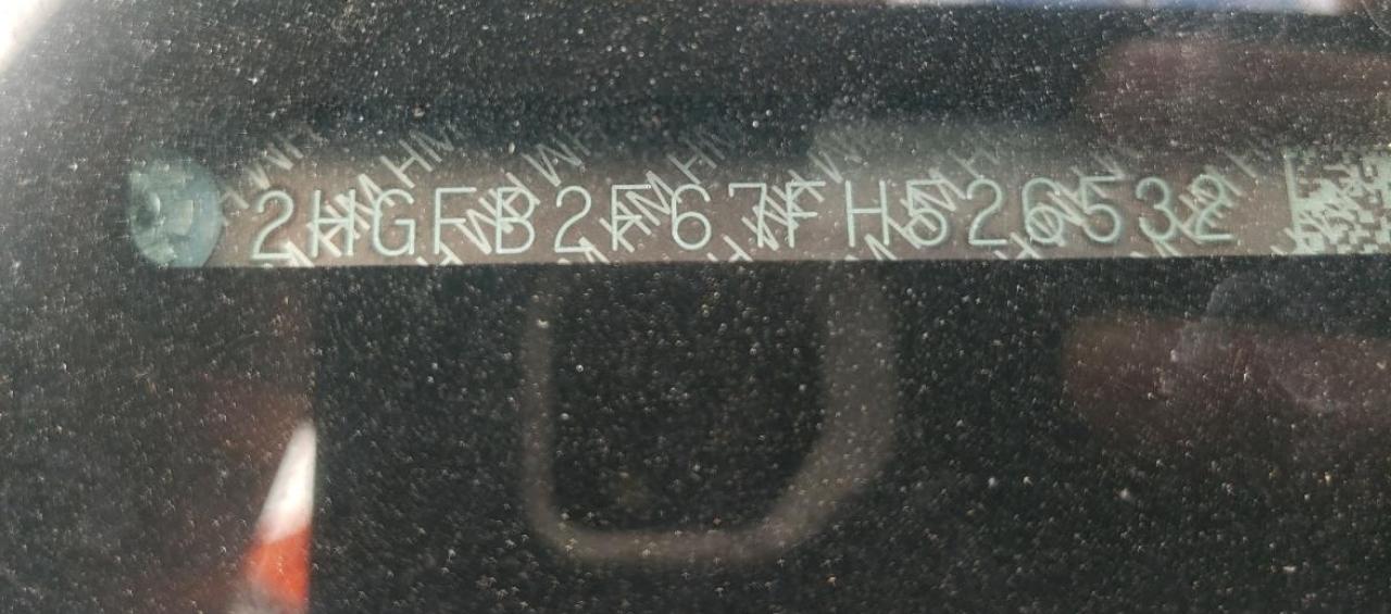 Photo 10 from auction – 2015 HONDA CIVIC HF with VIN 2HGFB2F67FH526532