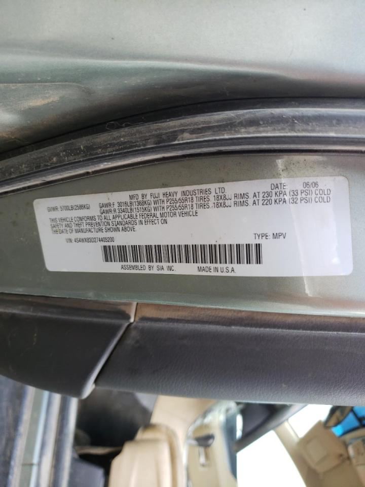 Photo 10 from auction – 2007 SUBARU B9 TRIBECA with VIN 4S4WX83D274405200