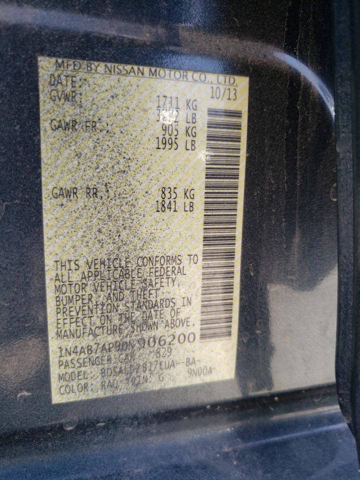 Photo 10 from auction – 2013 NISSAN SENTRA S with VIN 1N4AB7AP9DN906200