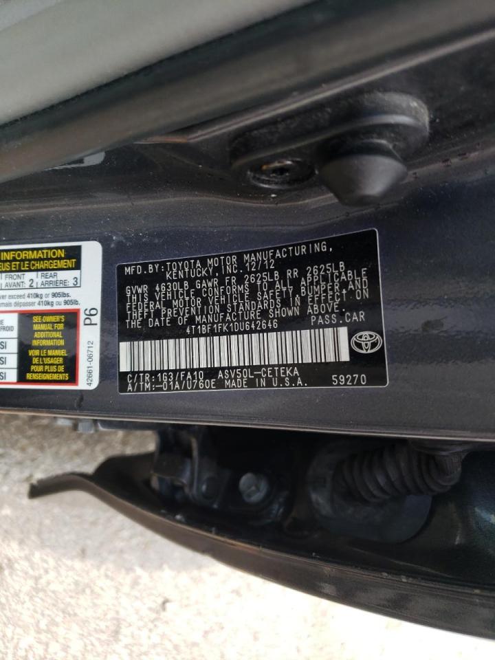 Photo 10 from auction – 2013 TOYOTA CAMRY L with VIN 4T1BF1FK1DU642646