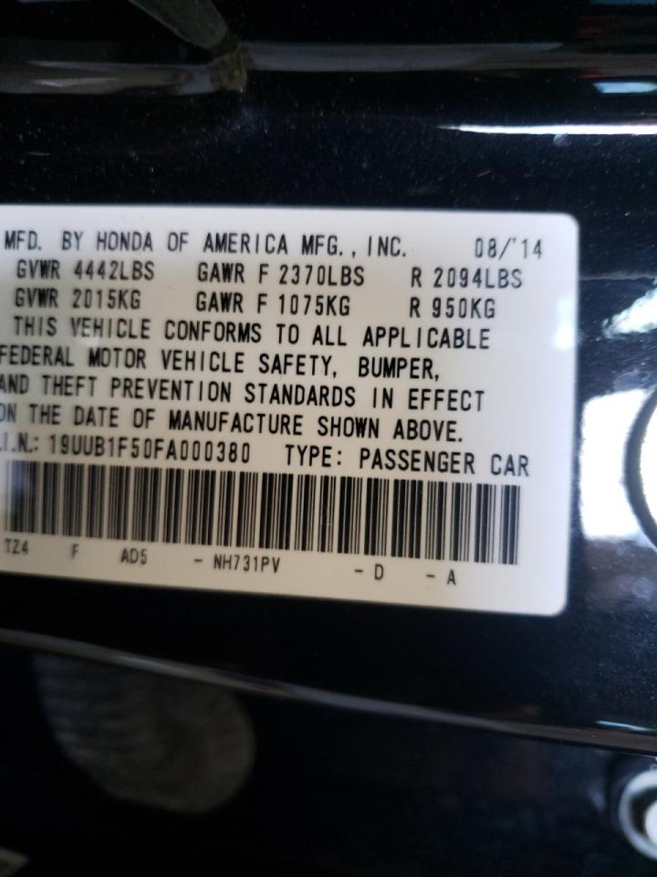 Photo 10 from auction – 2015 ACURA TLX TECH with VIN 19UUB1F50FA000380