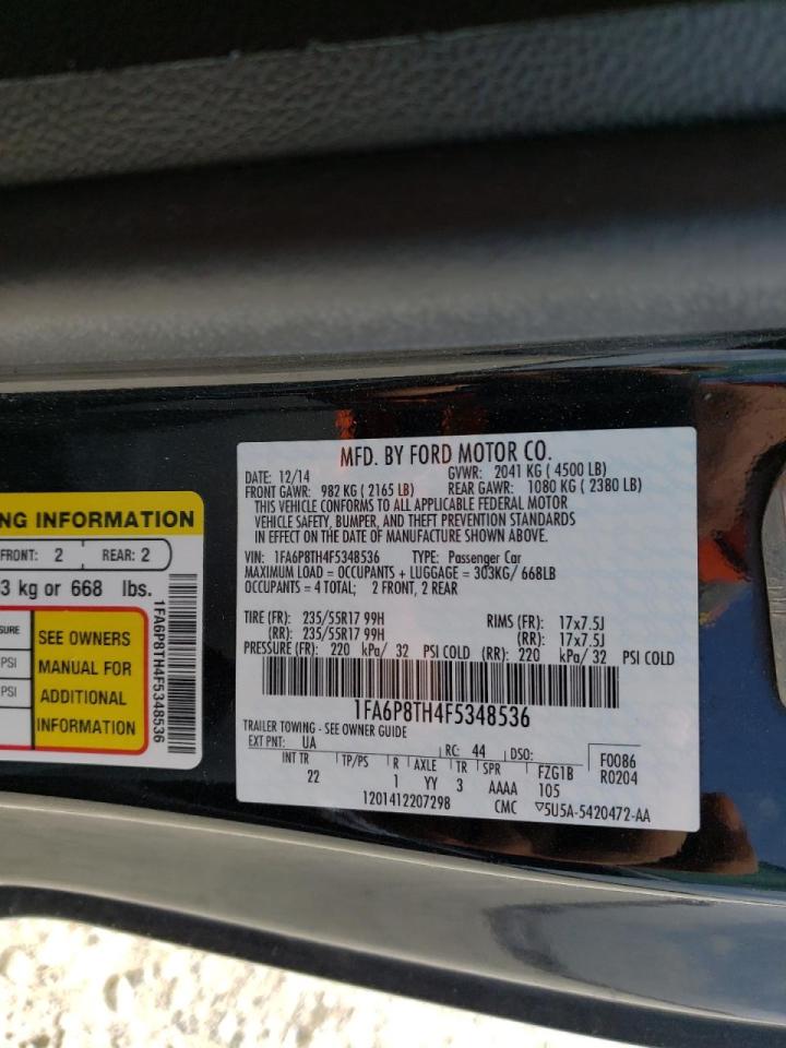 Photo 10 from auction – 2015 FORD MUSTANG with VIN 1FA6P8TH4F5348536