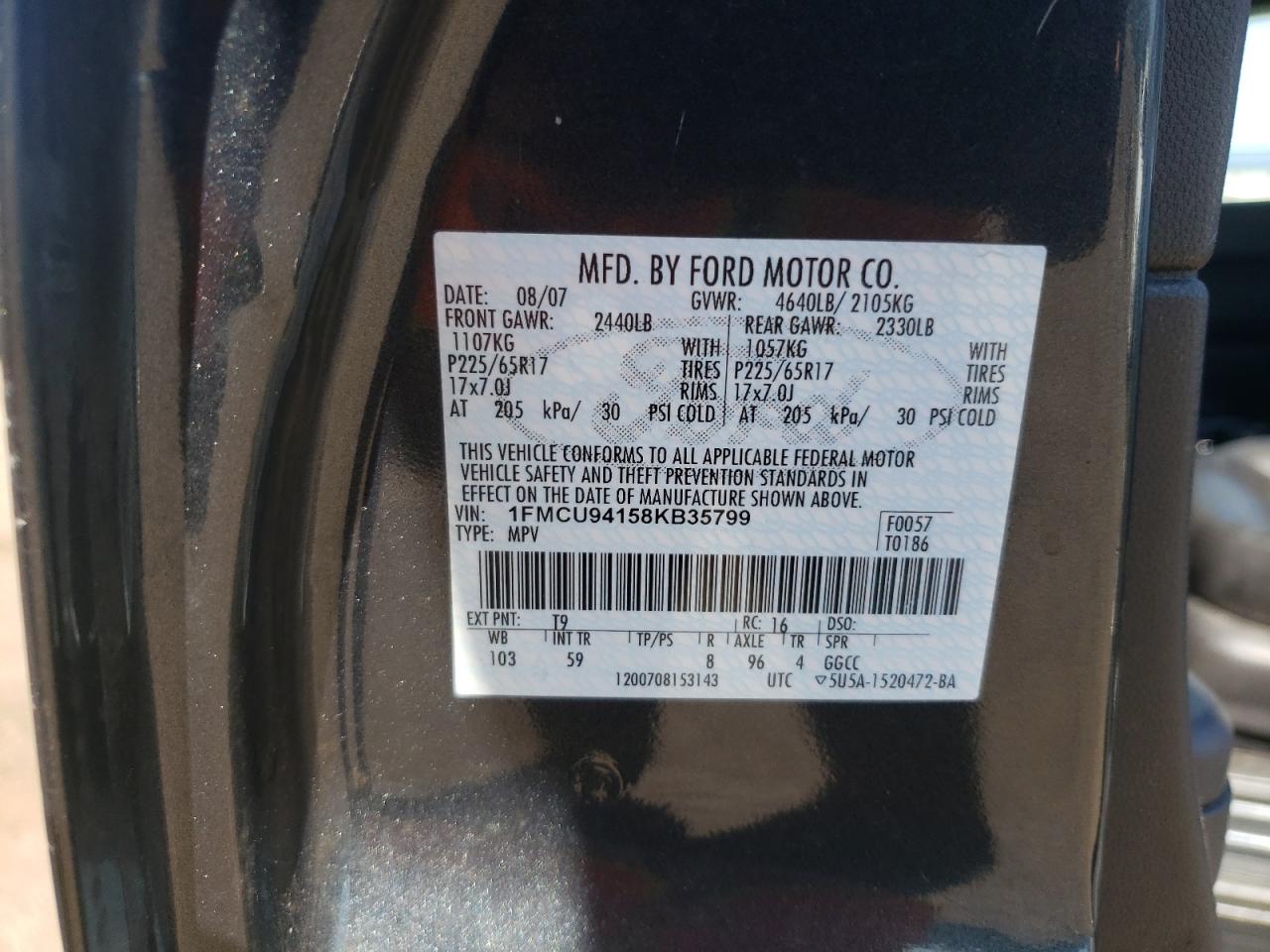 Photo 10 from auction – 2008 FORD ESCAPE LIM with VIN 1FMCU94158KB35799