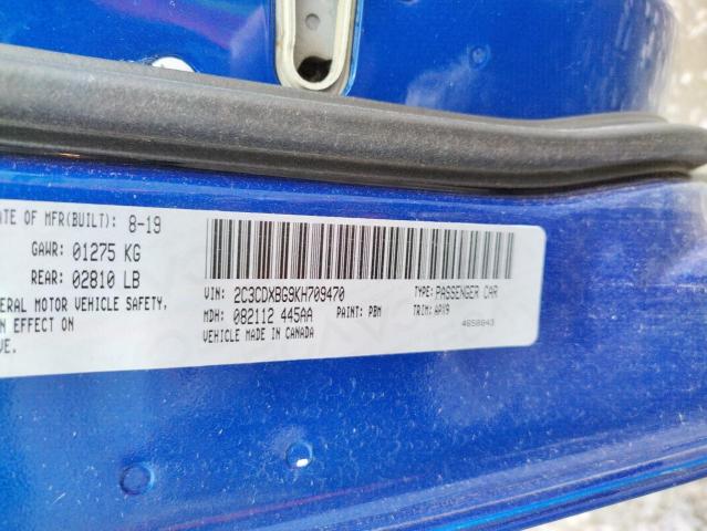 Photo 10 from auction – 2019 DODGE CHARGER SX with VIN 2C3CDXBG9KH709470