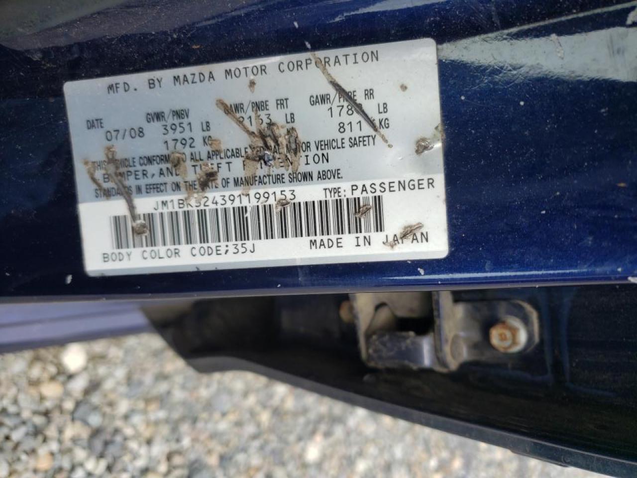 Photo 10 from auction – 2009 MAZDA 3 S with VIN JM1BK324391199153