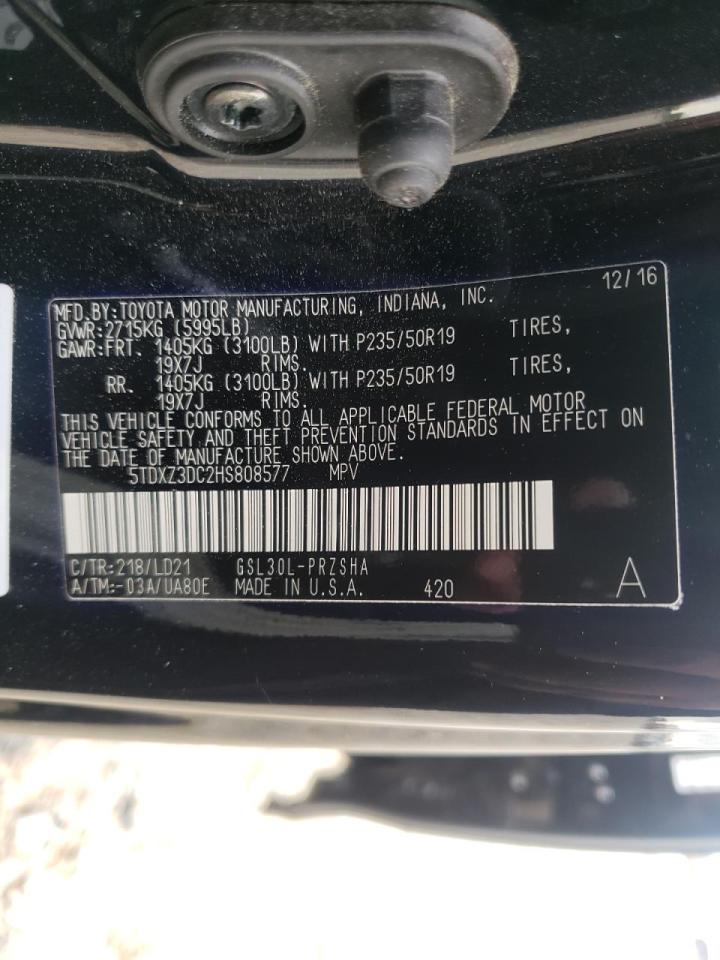 Photo 10 from auction – 2017 TOYOTA SIENNA SE with VIN 5TDXZ3DC2HS808577