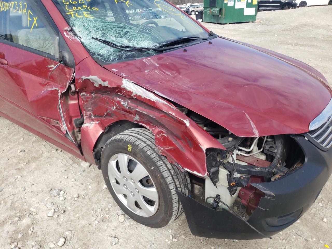 Photo 9 from auction – 2009 KIA SPECTRA EX with VIN KNAFE222495643454