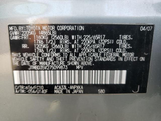 Photo 10 from auction – 2007 TOYOTA RAV4 with VIN JTMBD35V275099873