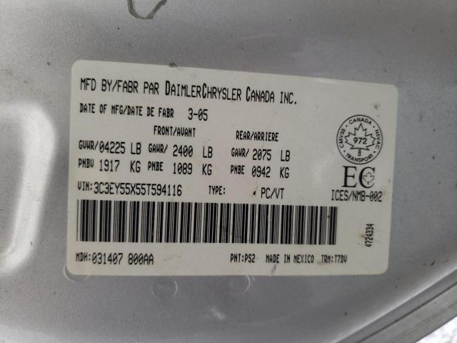 Photo 10 from auction – 2005 CHRYSLER PT CRUISER with VIN 3C3EY55X55T594116