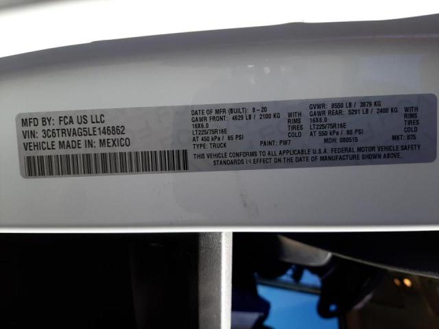 Photo 10 from auction – 2020 RAM PROMASTER with VIN 3C6TRVAG5LE146862