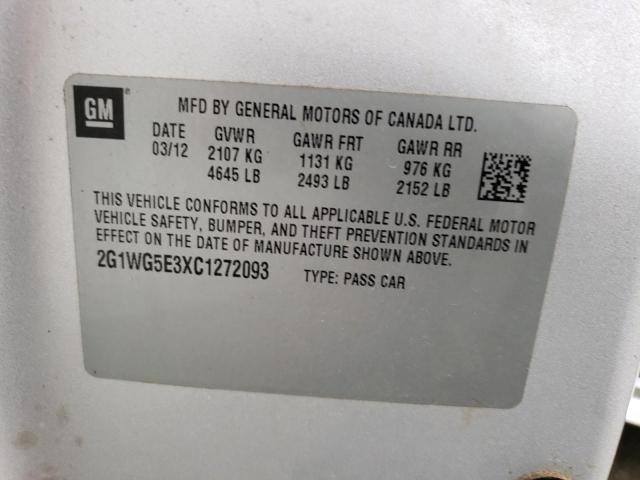 Photo 10 from auction – 2012 CHEVROLET IMPALA LT with VIN 2G1WG5E3XC1272093