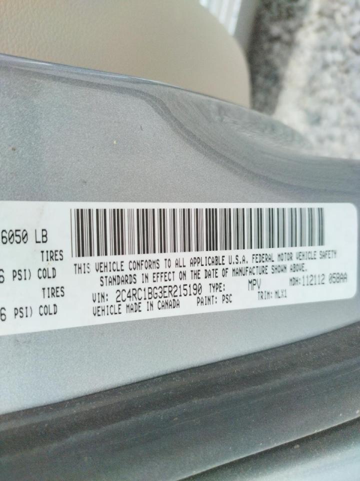 Photo 10 from auction – 2014 CHRYSLER TOWN & COU with VIN 2C4RC1BG3ER215190
