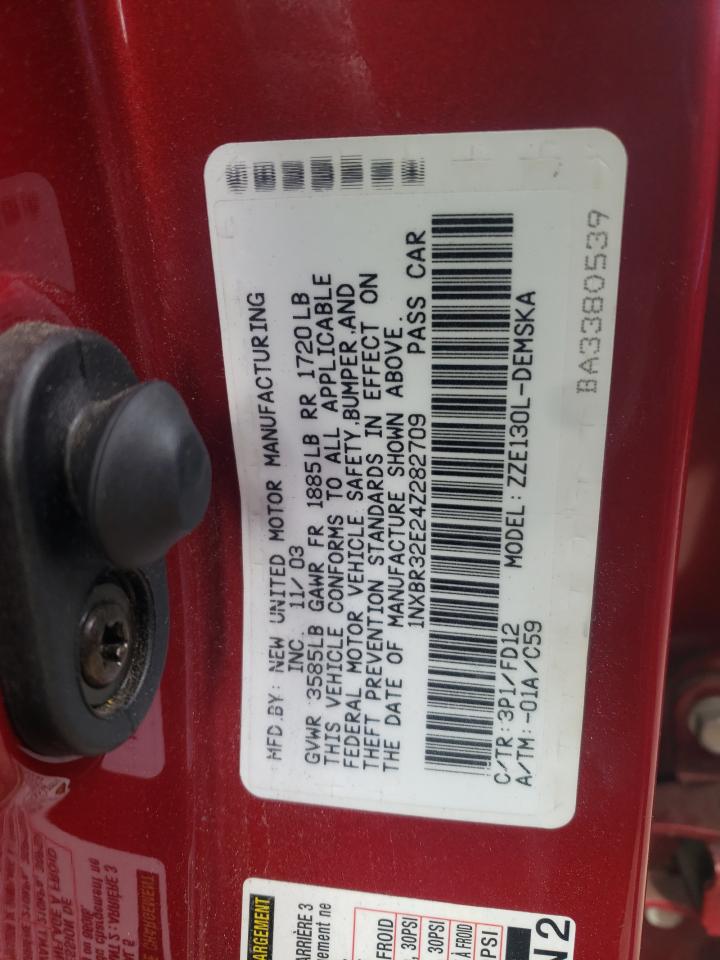 Photo 10 from auction – 2004 TOYOTA COROLLA CE with VIN 1NXBR32E24Z282709