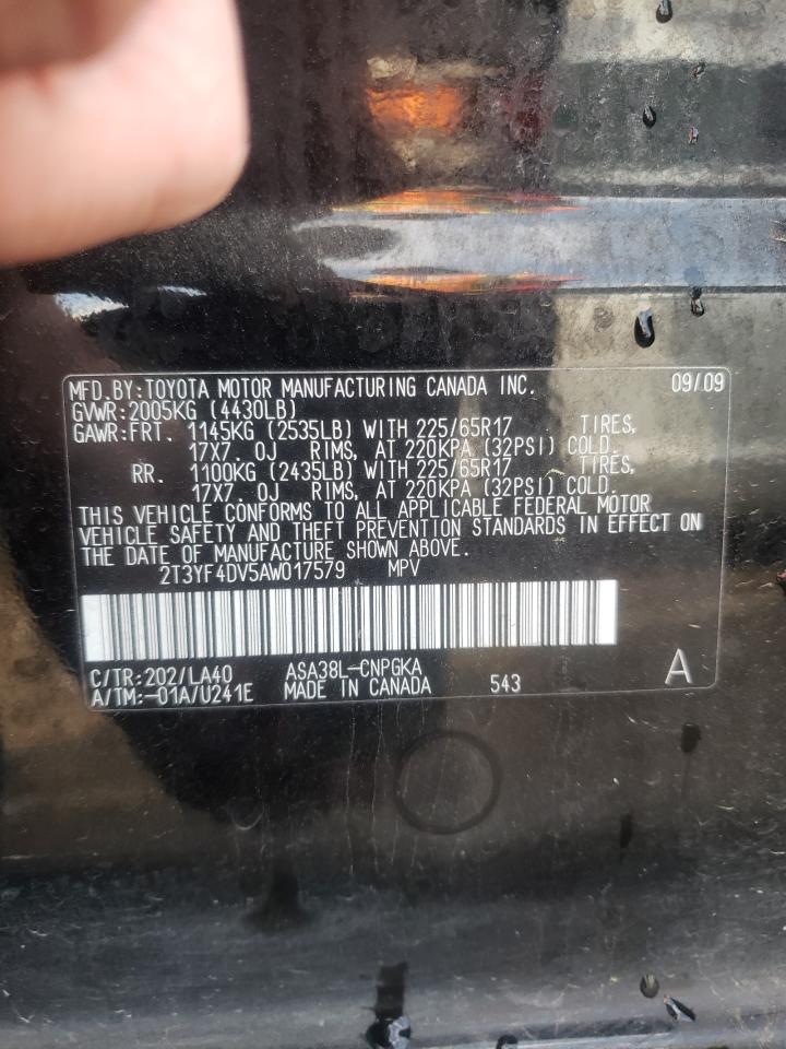 Photo 10 from auction – 2010 TOYOTA RAV4 LIMIT with VIN 2T3YF4DV5AW017579