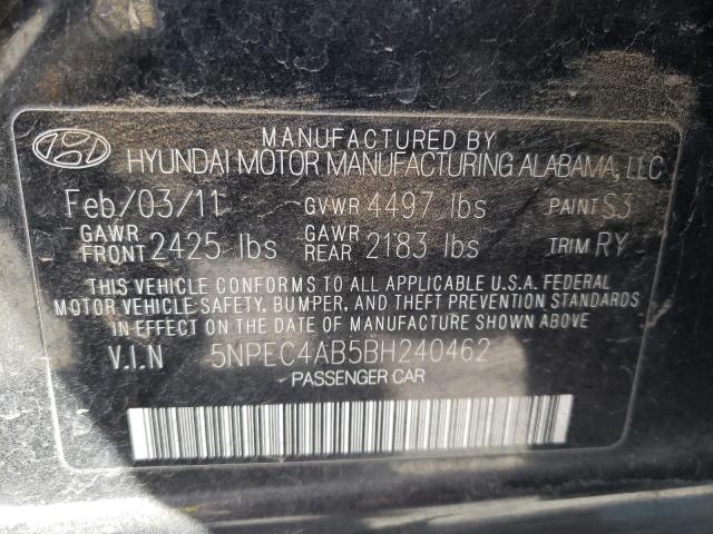 Photo 10 from auction – 2011 HYUNDAI SONATA SE with VIN 5NPEC4AB5BH240462