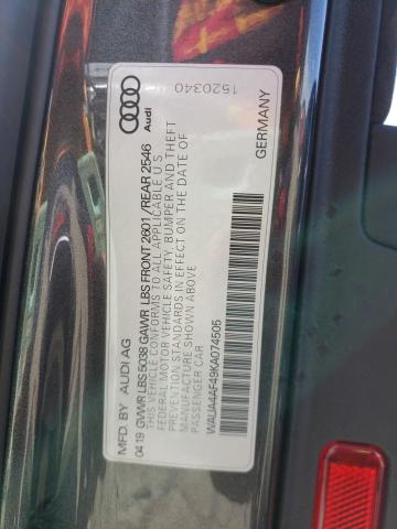 Photo 10 from auction – 2019 AUDI S4 PREMIUM with VIN WAUA4AF49KA074505
