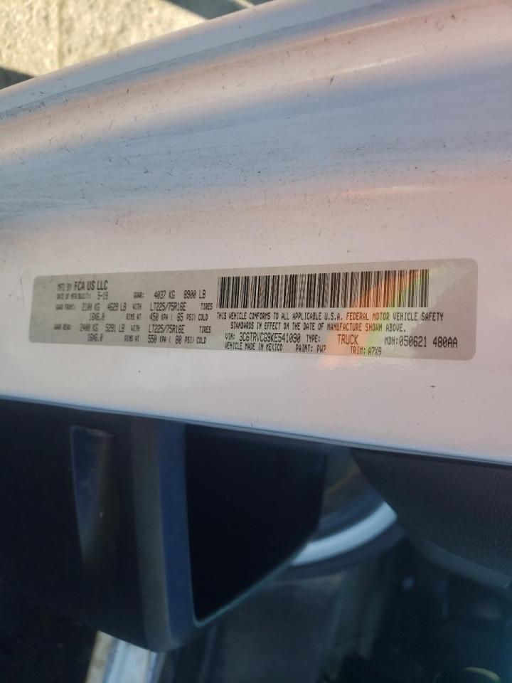 Photo 10 from auction – 2019 RAM PROMASTER with VIN 3C6TRVCG9KE541090