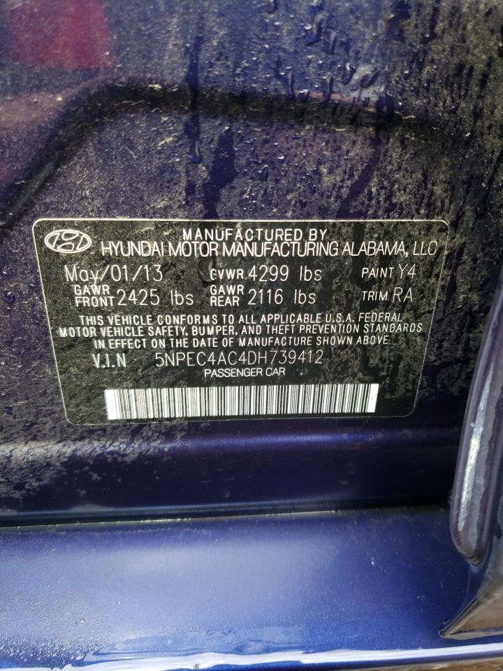 Photo 10 from auction – 2013 HYUNDAI SONATA SE with VIN 5NPEC4AC4DH739412