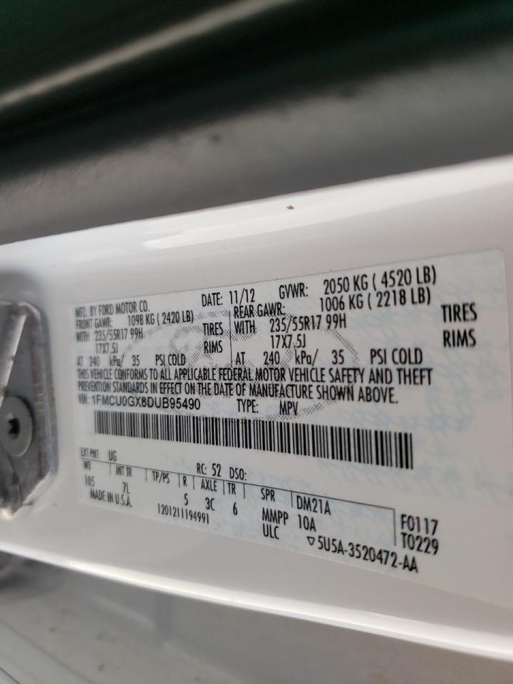Photo 10 from auction – 2013 FORD ESCAPE SE with VIN 1FMCU0GX8DUB95490