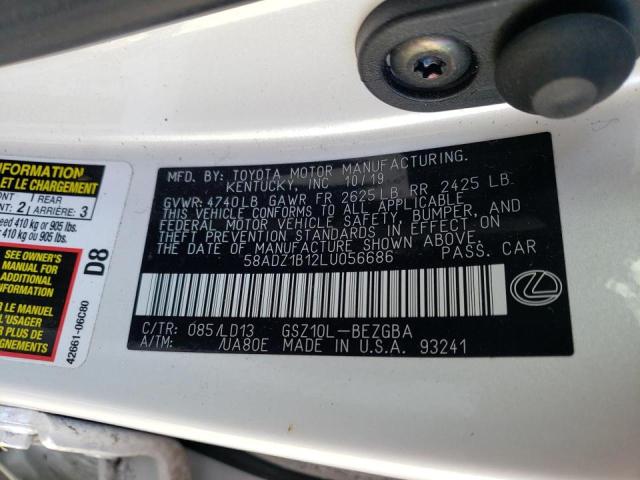 Photo 10 from auction – 2020 LEXUS ES 350 with VIN 58ADZ1B12LU056686